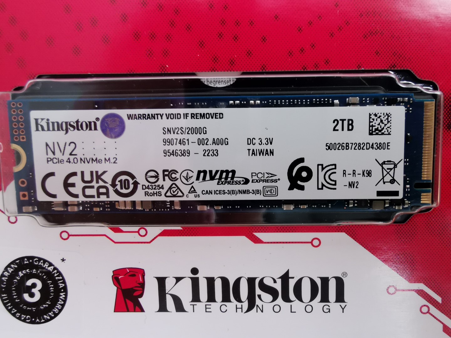 KINGSTON NV2 2TB SSD M.2 NVME